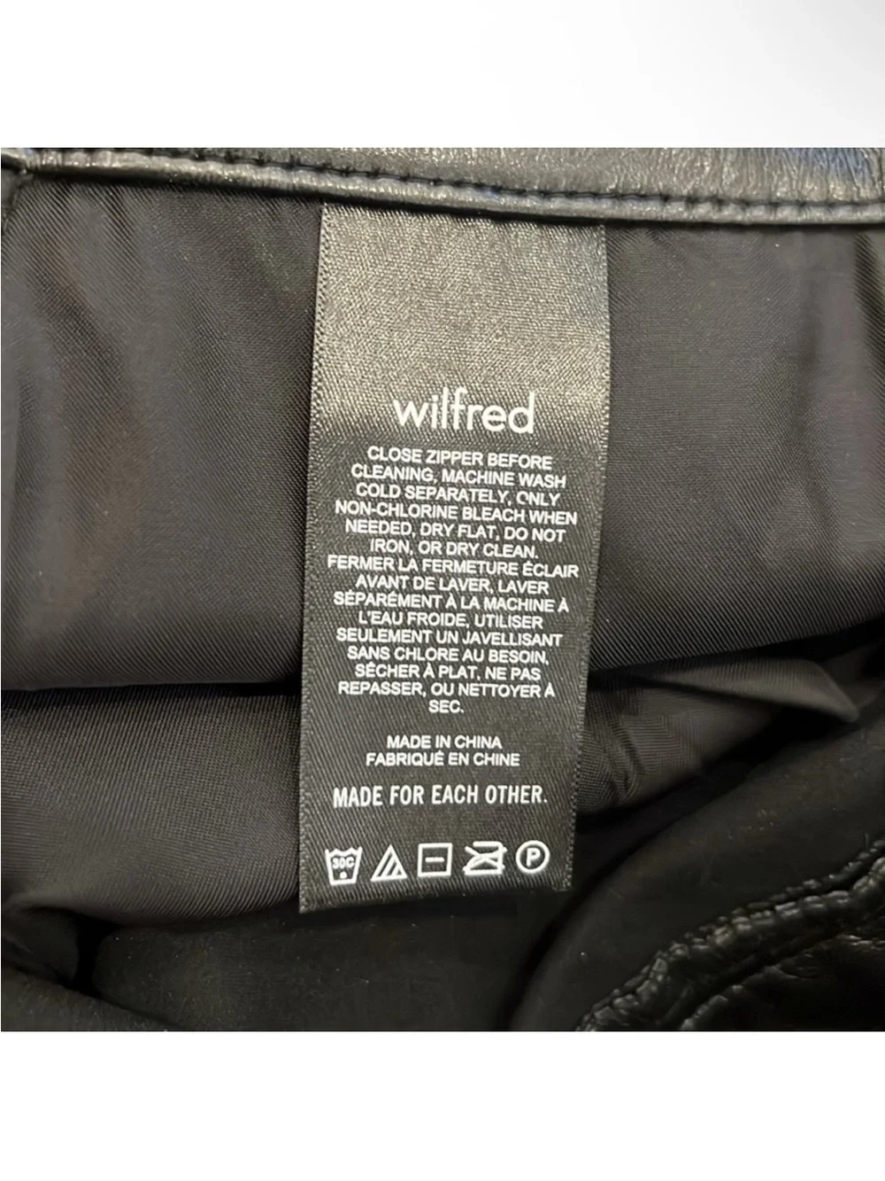 WILFRED Melina High-Rise Faux Leather Straight-Leg Pants in Black Size 6 — NWT!